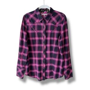 Tin Haul Plaid Western Snap Shirt Size L